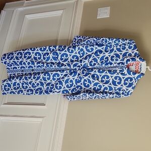 Gretchen Scott Designs Blue and White Swirl Dress